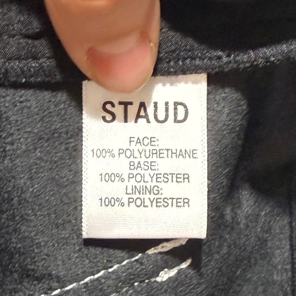 NWT STAUD Elliot Vegan Leather Straight-Leg Pants Sz 10 Black Fall Staple Timele - Picture 10 of 12